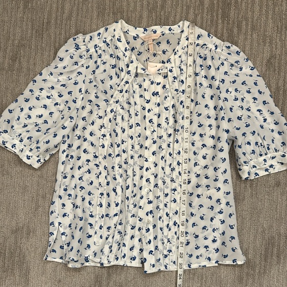 Rebecca Taylor NWOT Puff Sleeve Blouse Silk - Picture 5 of 10